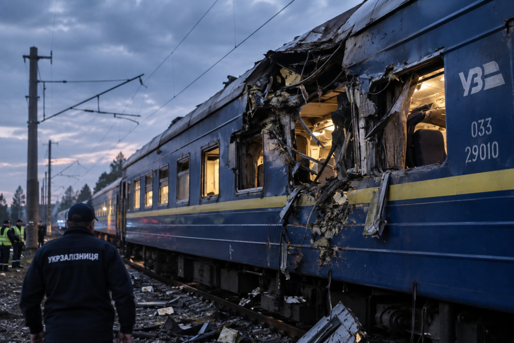 Ataque ruso daña tren en el oeste de Ucrania tras paso de delegación europea