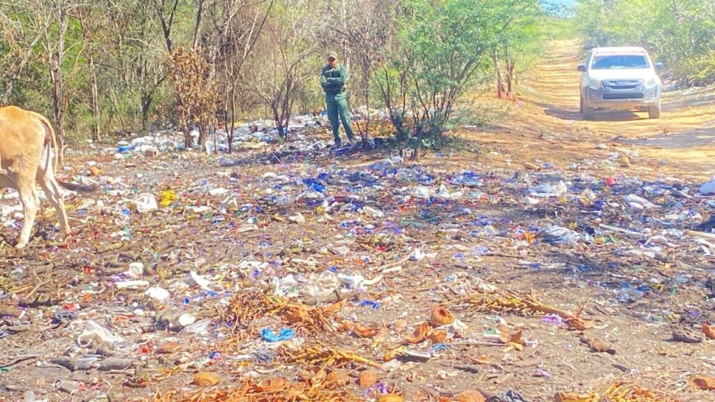 Improvisan peligroso vertedero en vía pública próximo a chequeo militar ubicado entre Cayuco y Palo Blanco