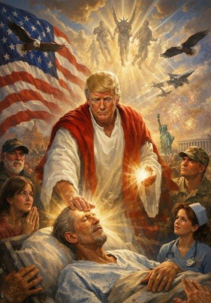 Trump defiende su imagen representado como Jesús: «Pensé que era yo como médico»