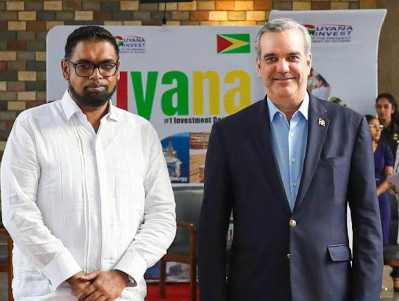 Abinader viaja a Guyana para una firma de cooperación bilateral con el mandatario Mohamed Irfaan Ali