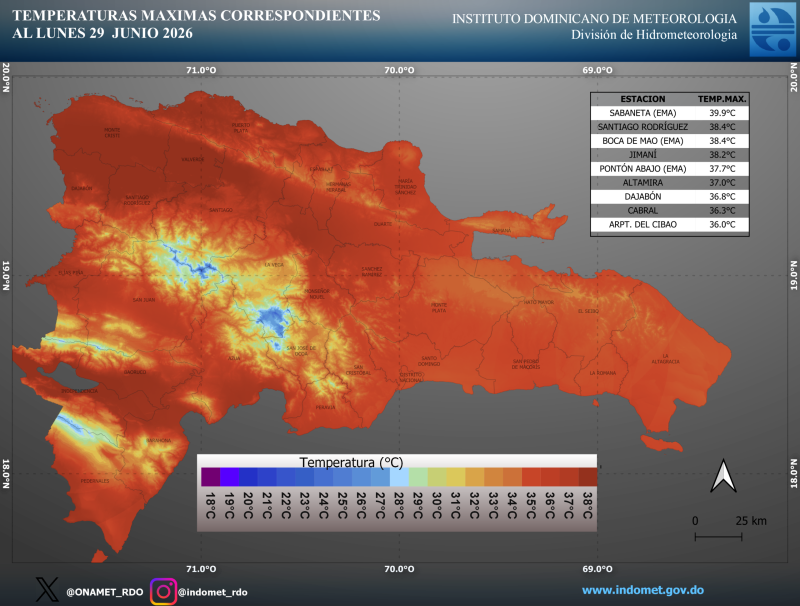 El termómetro marcó 39.9 grados en Sabaneta; esto es lo que muestran mapas de calor en cuatro días