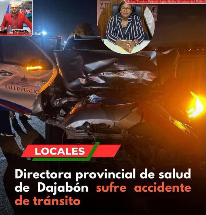 Directora provincial de Salud Pública de Dajabón sufre accidente tras vehículo impactar con un caballo
